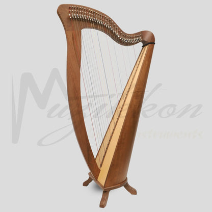 Mchugh Harp 34 Strings Walnut Wood Round Back