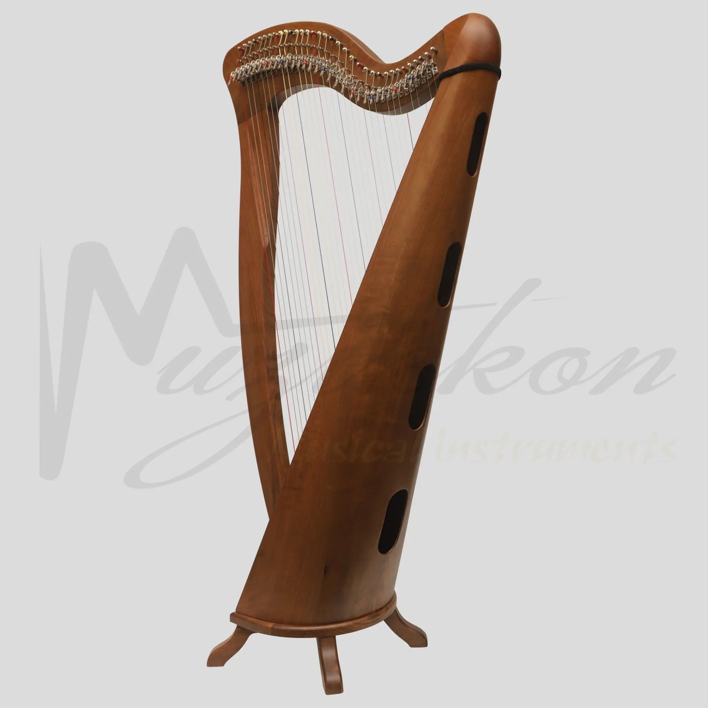 Mchugh Harp 34 Strings Walnut Wood Round Back