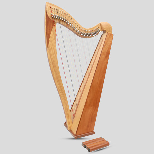 Muzikkon McHugh Atlas Harp, 29 corde Squareback Ashwood e mogano