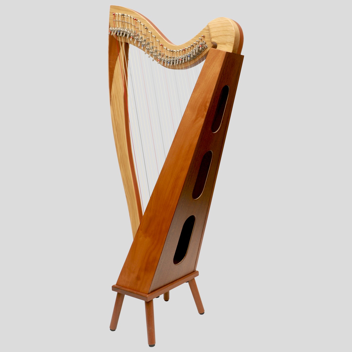 Muzikkon McHugh Atlas Harp, 29 corde Squareback Ashwood e mogano