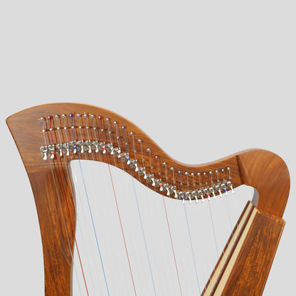 Muzikkon McHugh Harp 27 Strings Rosewood Square Back