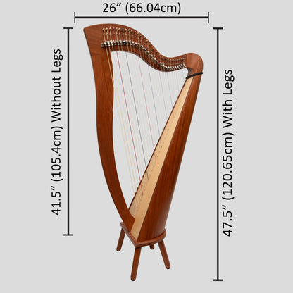 McHugh Harp 29 String Mahogany Roundback