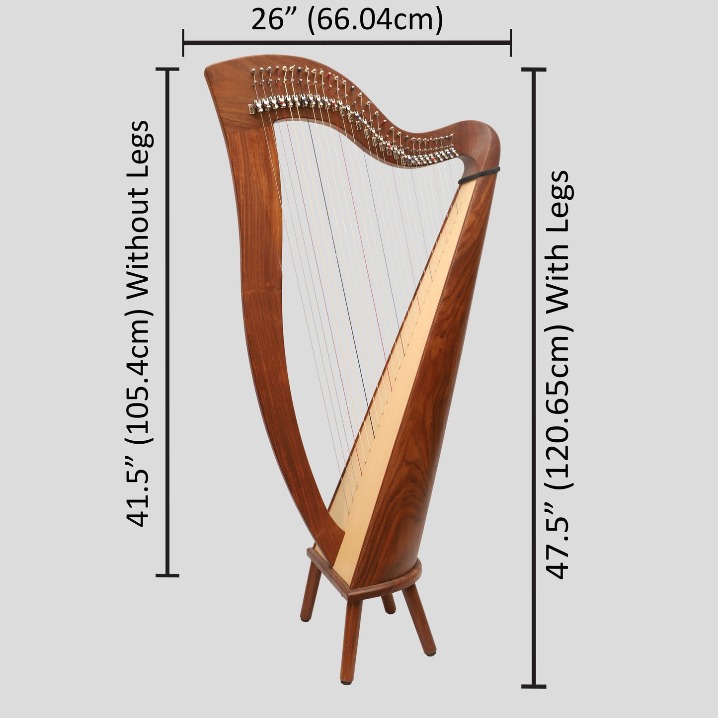 McHugh Harp 29 corde Rosewood Round Back