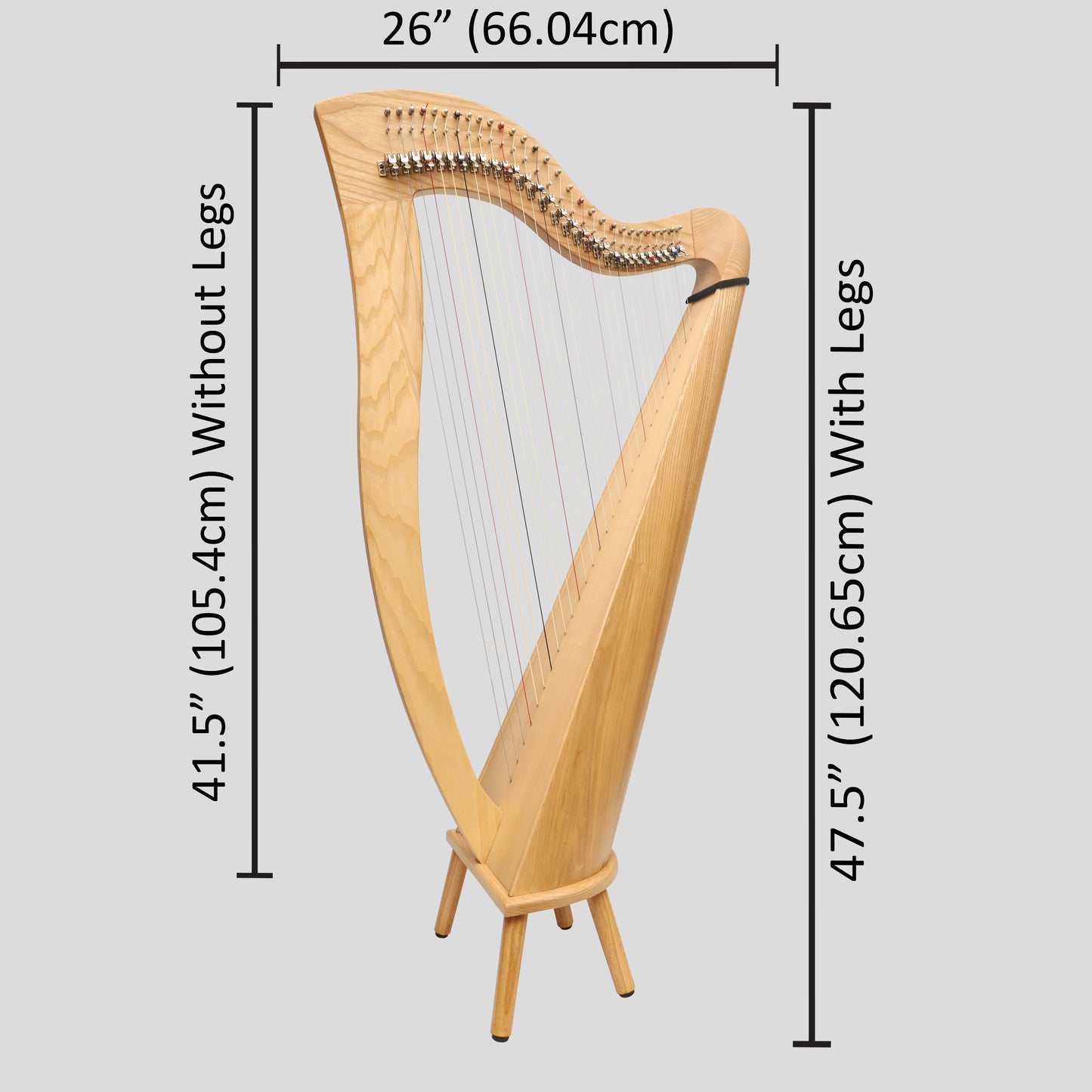 McHugh Harp, 29 Strings Round Back Ashwood