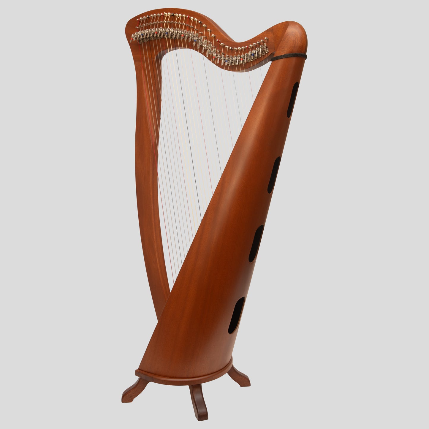 McHugh Harp 34 Corde Legno di Mogano Rotondo