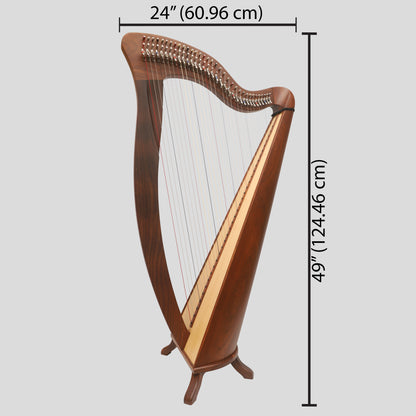 McHugh Harp 34 Corde Rosewood Round back