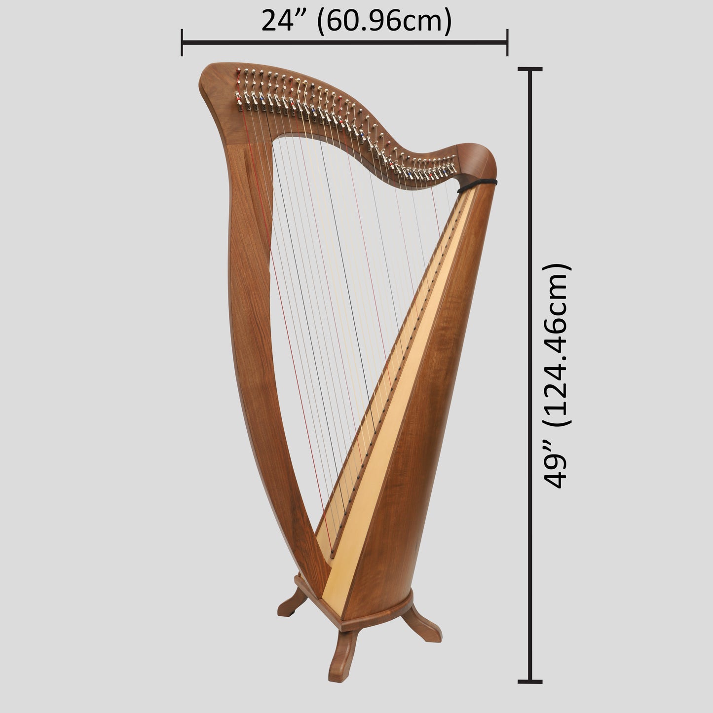 McHugh Harp 34 Strings Walnut Wood Round back