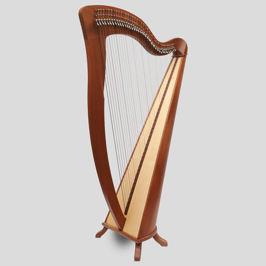 MCHUGH HARP 38 STRING IN MOHAGANY ROUND BACK