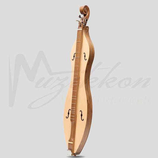 Mountain Dulcimer 4 String F-Hole Walnut With Nickel Finish Hardware