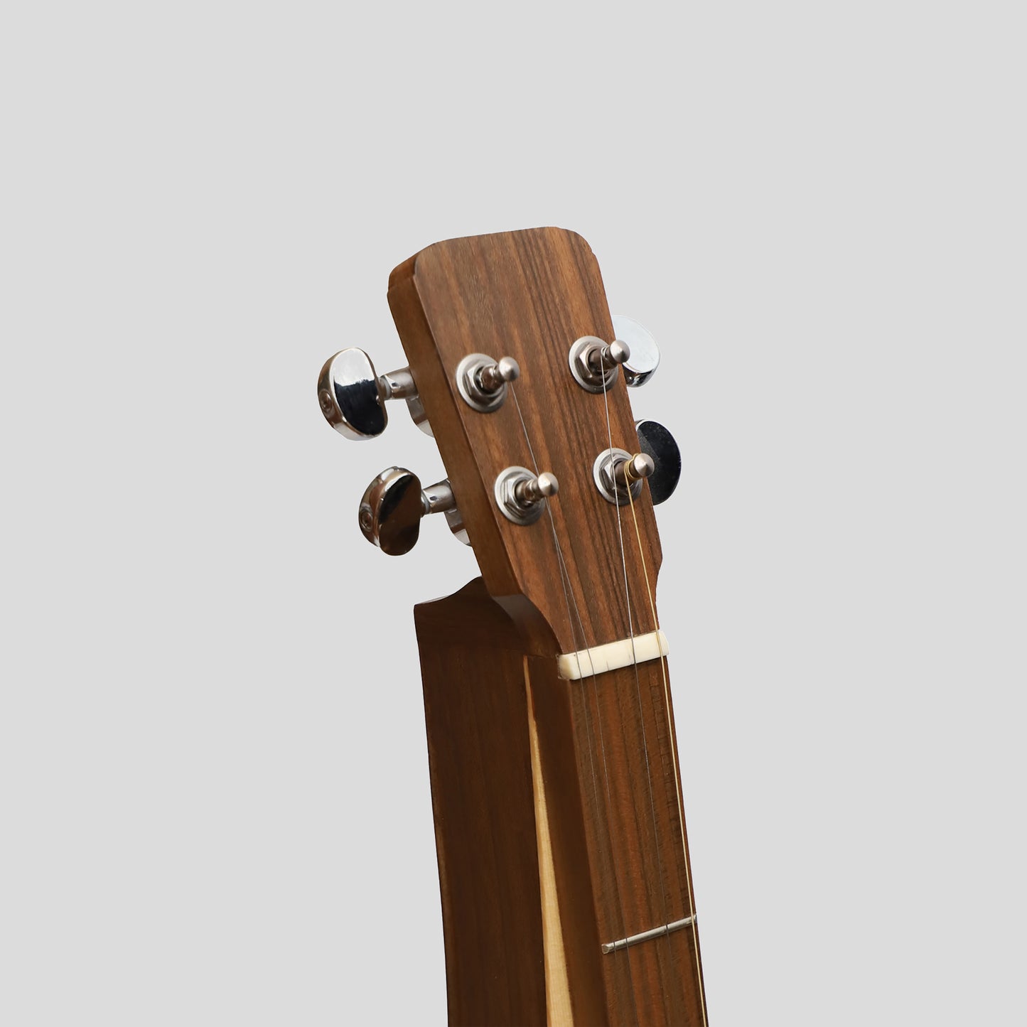 Mountain Dulcimer, 4 String Teardrop Turn Scroll F-Hole Walnut