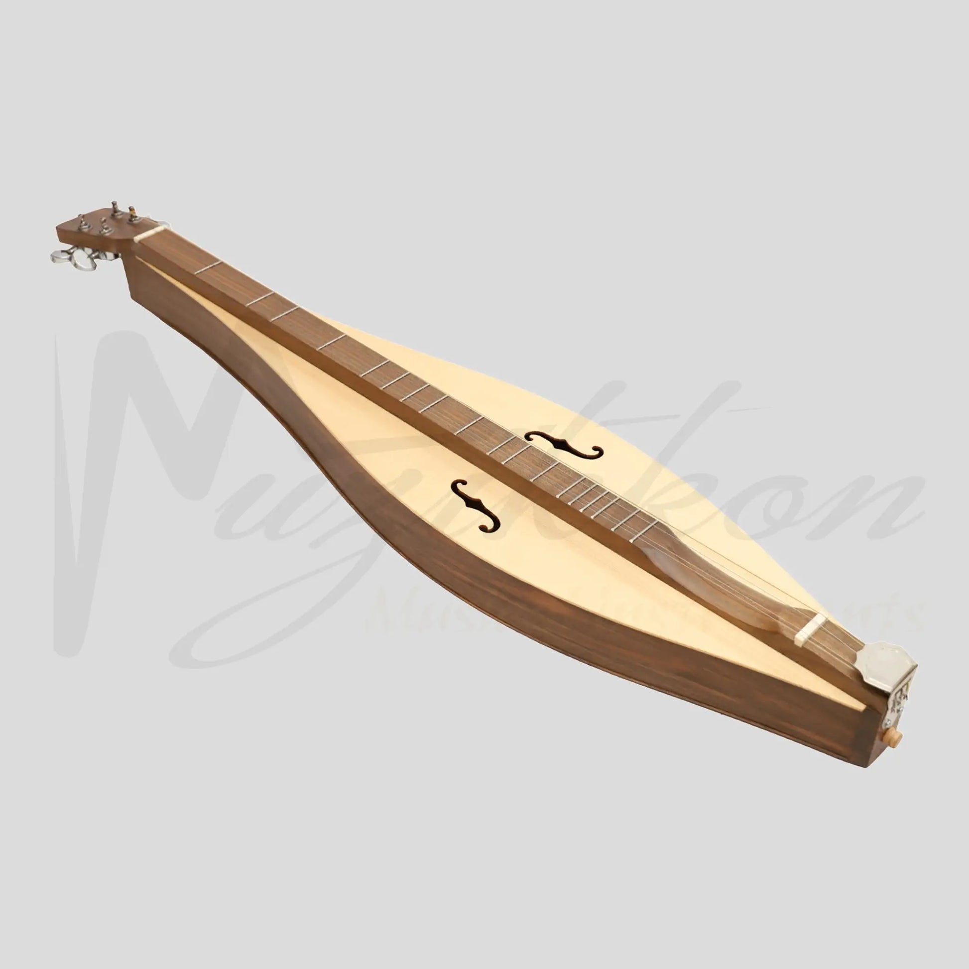 Mountain Dulcimer 4 String Teardrop Turn Scroll F-Hole Walnut