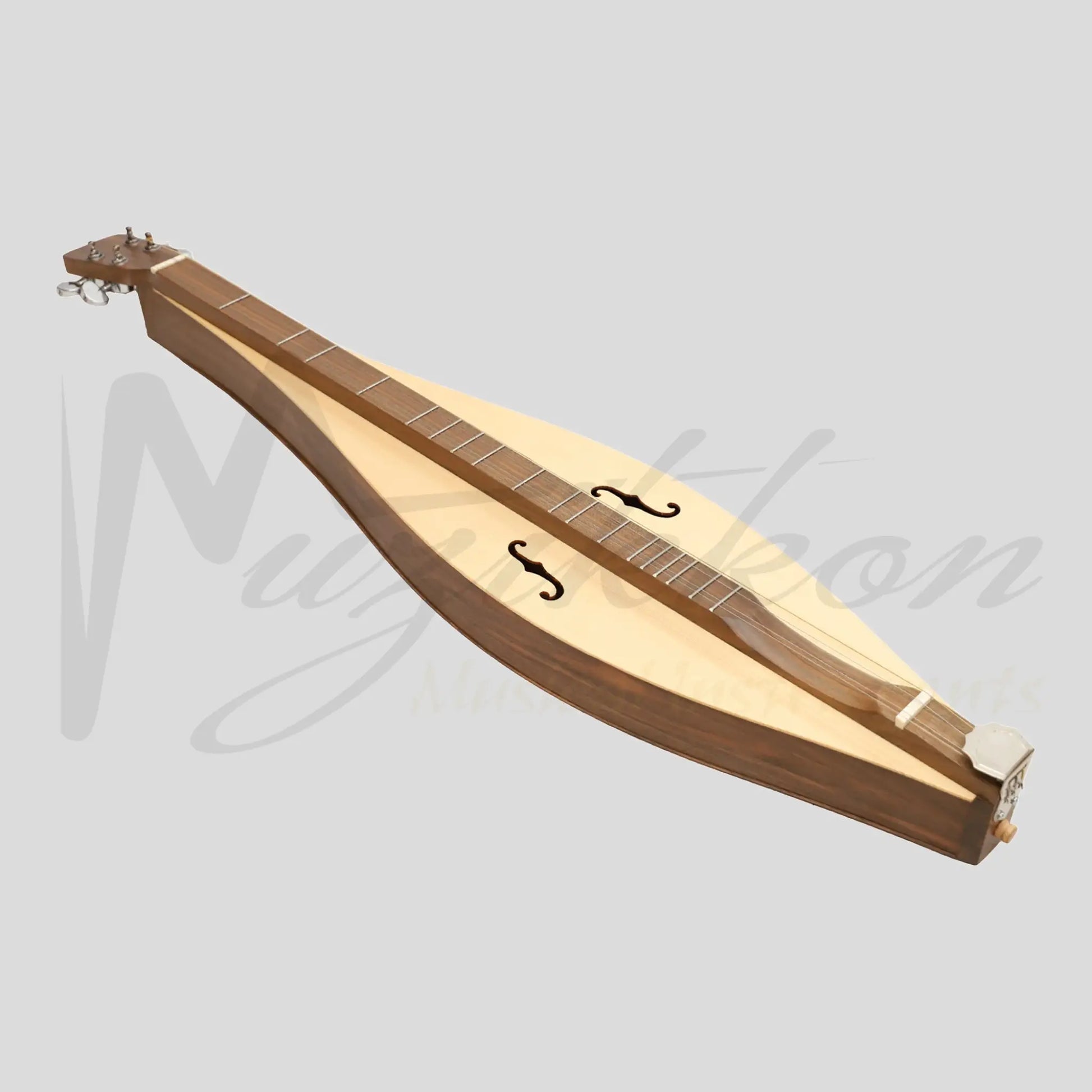 Mountain Dulcimer 4 String Teardrop Turn Scroll F-Hole Walnut