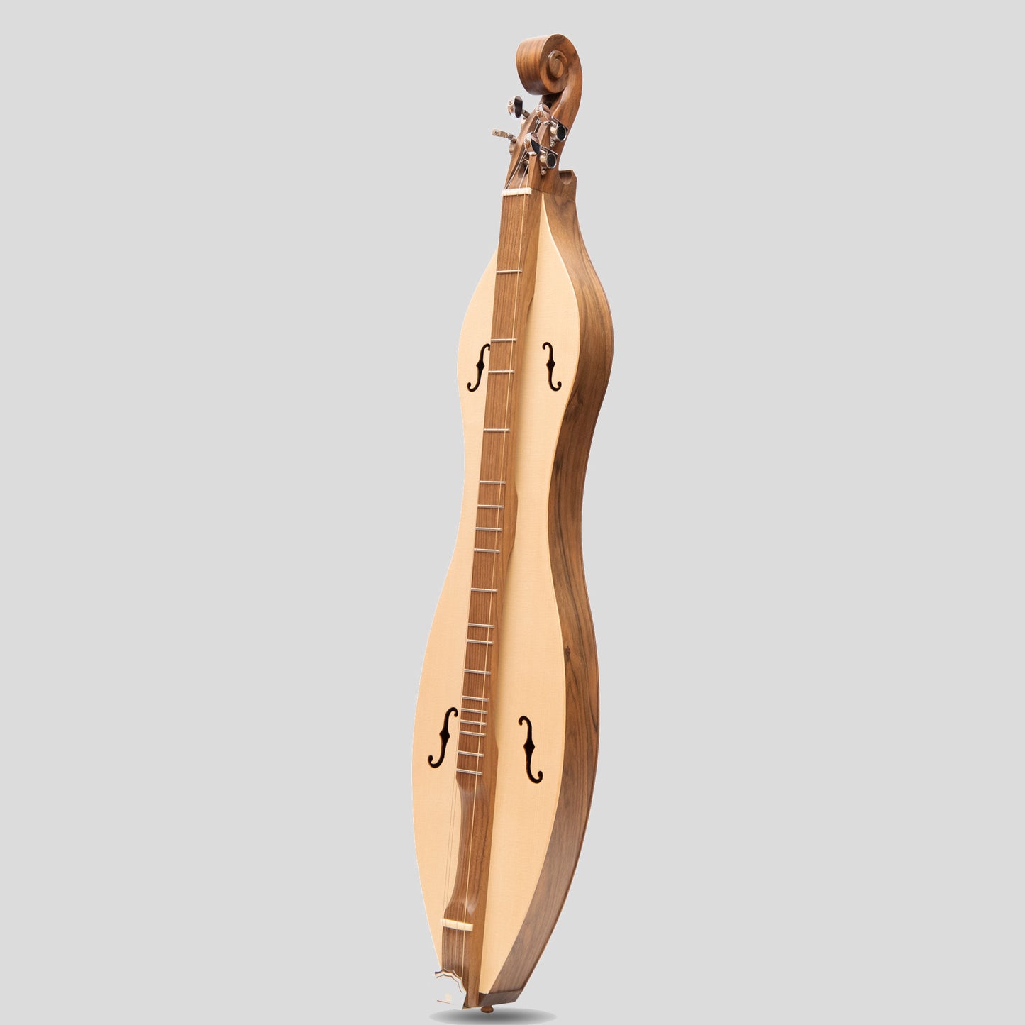 Mountain Dulcimer 4 String  F-Hole Walnut with Nickel Finish Hardware