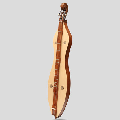 Muzikkon Mountain Dulcimer, 4 Strings Knotwork Scroll R-W Silver Gear