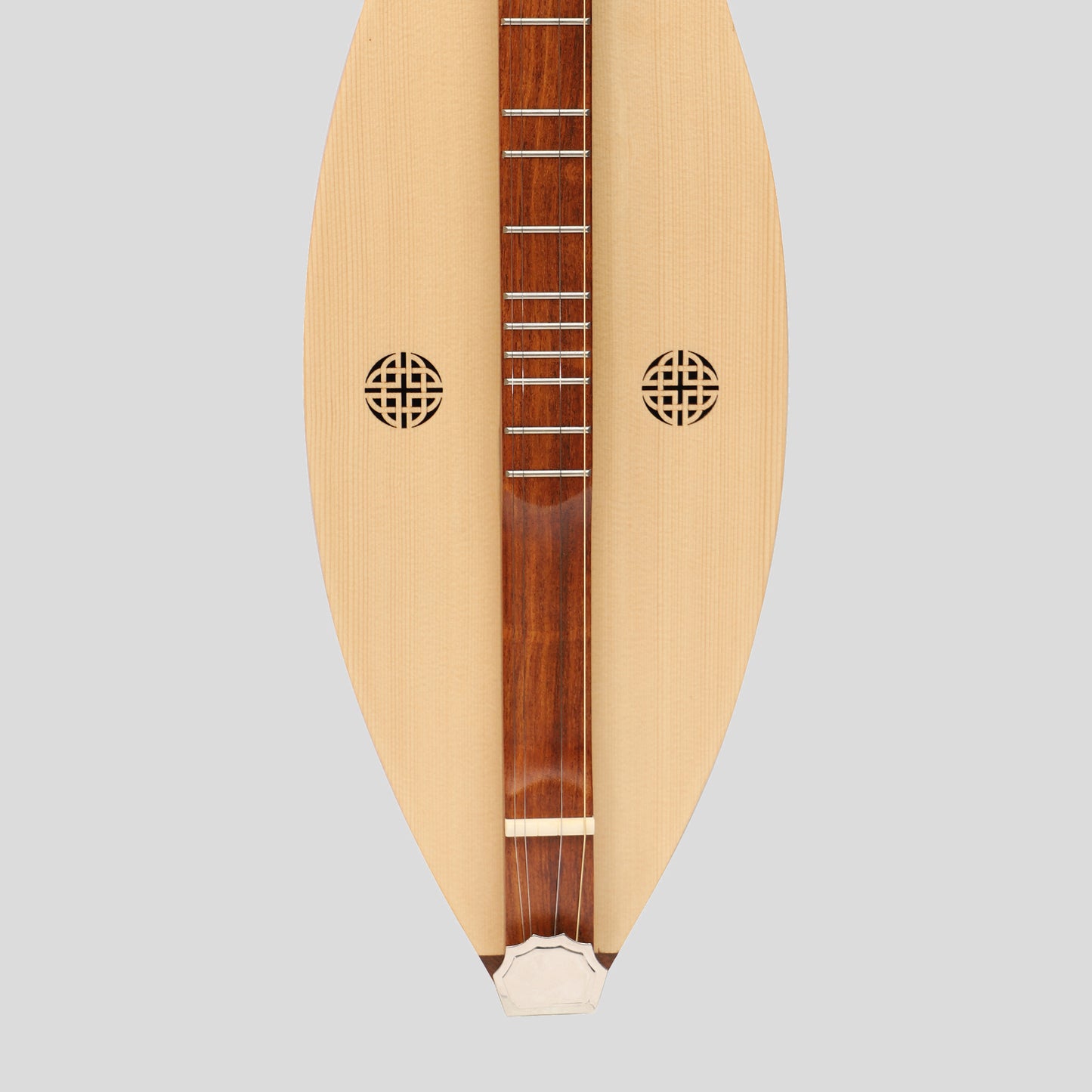 Muzikkon Mountain Dulcimer, 4 Strings Knotwork Scroll R-W Silver Gear