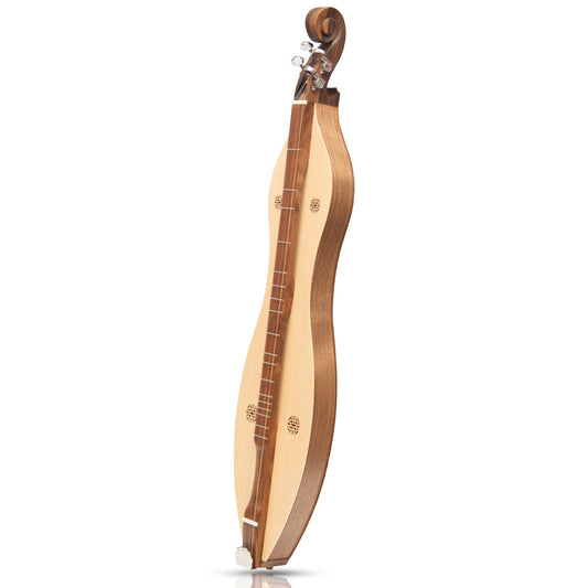 Mountain Dulcimer 4 corde nodo pergamena noce con hardware finitura nichel