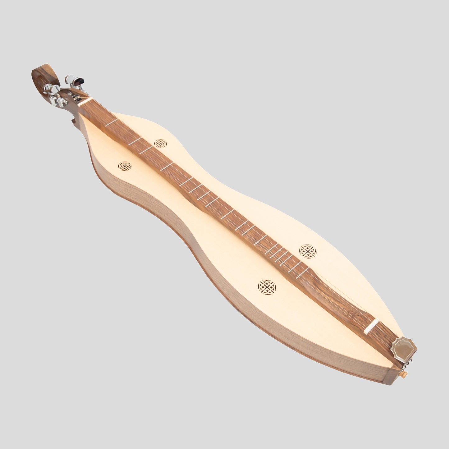 Mountain Dulcimer 4 corde nodo pergamena noce con hardware finitura nichel