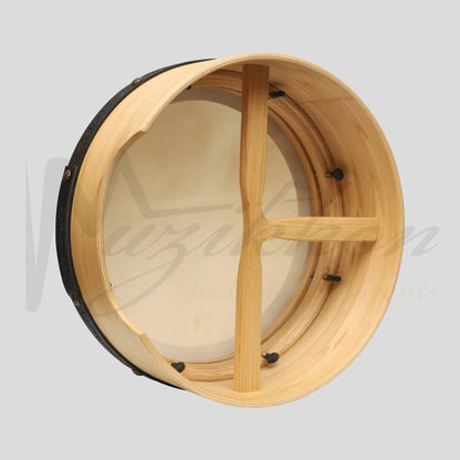 Muzikkon 14”X6’’ Premium Celtic Irish Bodhran With Easy Tune System Deep Rim T-Bar & Taped Finish