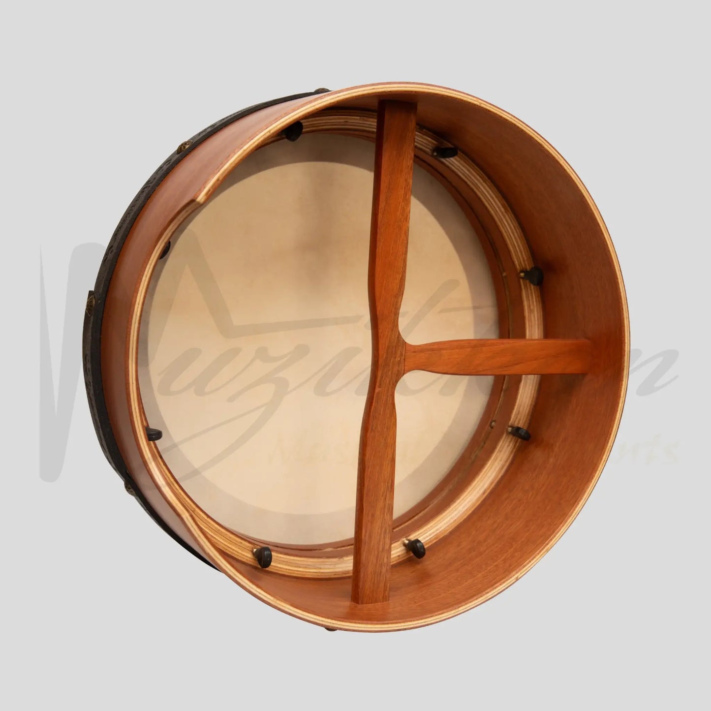 Muzikkon 14”X6’’ Premium Celtic Irish Bodhran With Easy Tune System Deep Rim T-Bar & Taped Finish