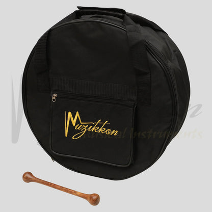 Muzikkon 16”x6’’ Premium Celtic Irish Bodhran with Easy Tune System Deep Rim T-BAR & Taped Finish