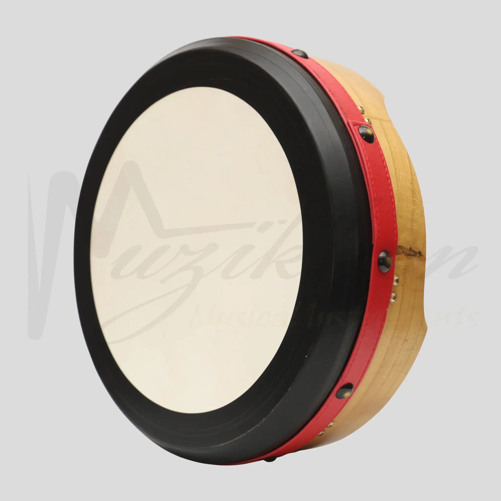Muzikkon 14’’X4’’ Heartland Tunable Irish Bodhran With T-Bar & Taped Finish Deep Tune Mulberry