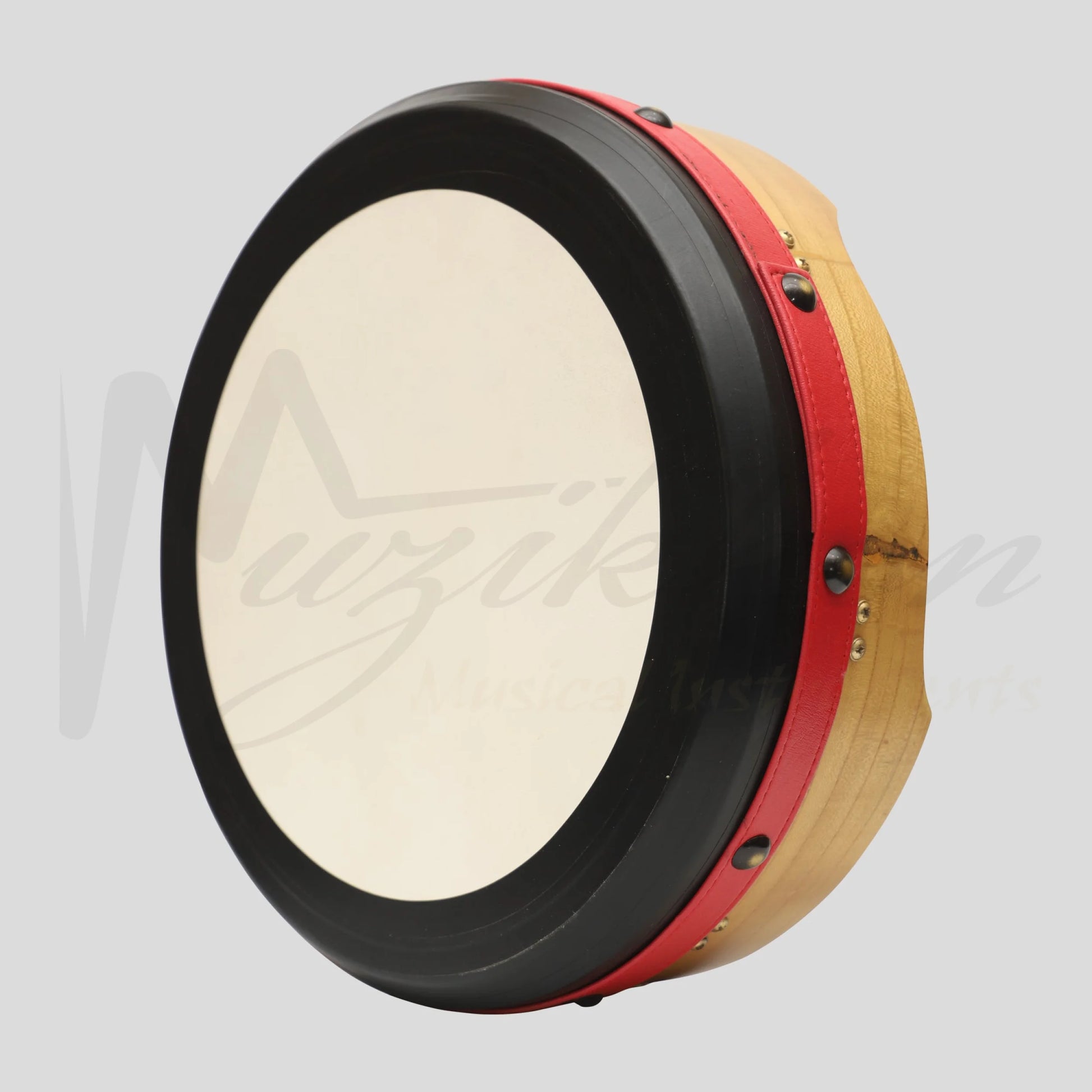 Muzikkon 14’’X4’’ Heartland Tunable Irish Bodhran With T-Bar & Taped Finish Deep Tune Mulberry