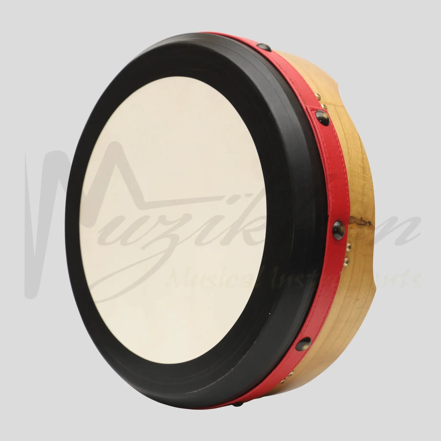 Muzikkon 14’’X4’’ Heartland Tunable Irish Bodhran With T-Bar & Taped Finish Deep Tune Mulberry