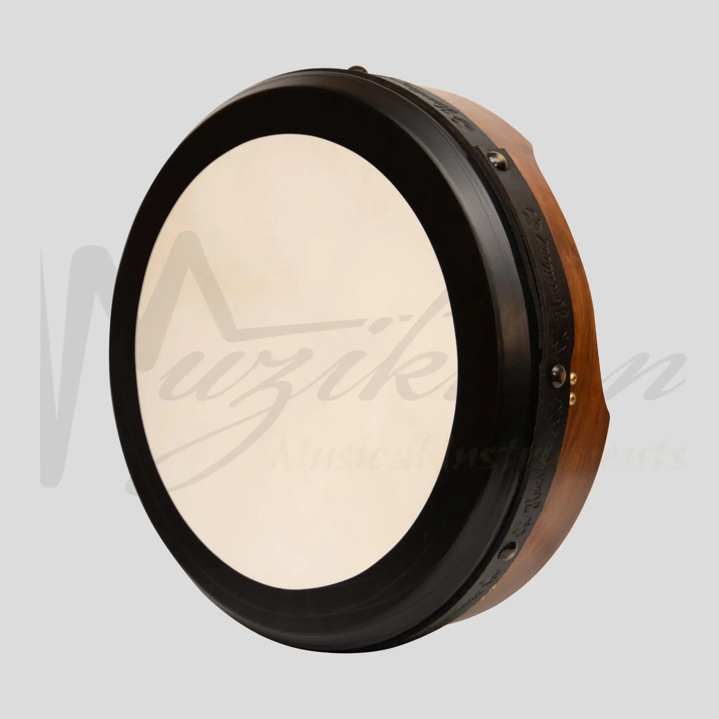 Muzikkon 14’’X4’’ Heartland Tunable Irish Bodhran With T-Bar & Taped Finish Deep Tune Rosewood