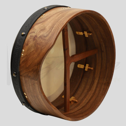 Muzikkon 14’’X6’’ Heartland Tunable Irish Bodhran Drum Deep Rim with T-BAR & Taped Finish Deep Tune