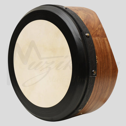 Muzikkon 14’’X6’’ Heartland Tunable Irish Bodhran Drum Deep Rim with T-BAR & Taped Finish Deep Tune Rosewood