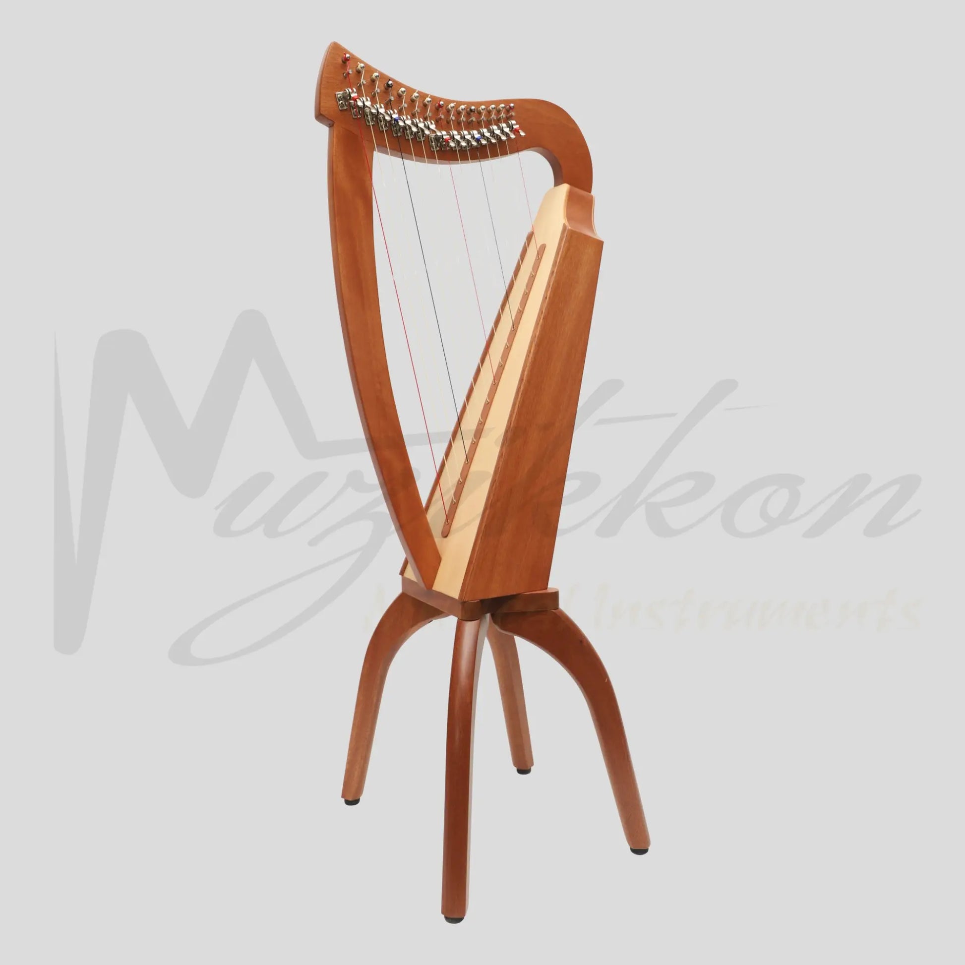 Muzikkon 15 String Trinity Cèilidh Harp Mahogany