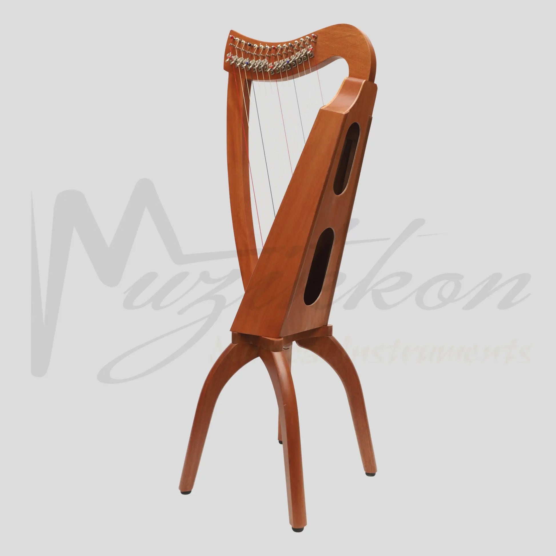 Muzikkon 15 String Trinity Cèilidh Harp Mahogany