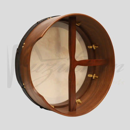 Muzikkon 16’’X6’’ Heartland Tunable Irish Bodhran Drum Deep Rim With T-Bar & Taped Finish