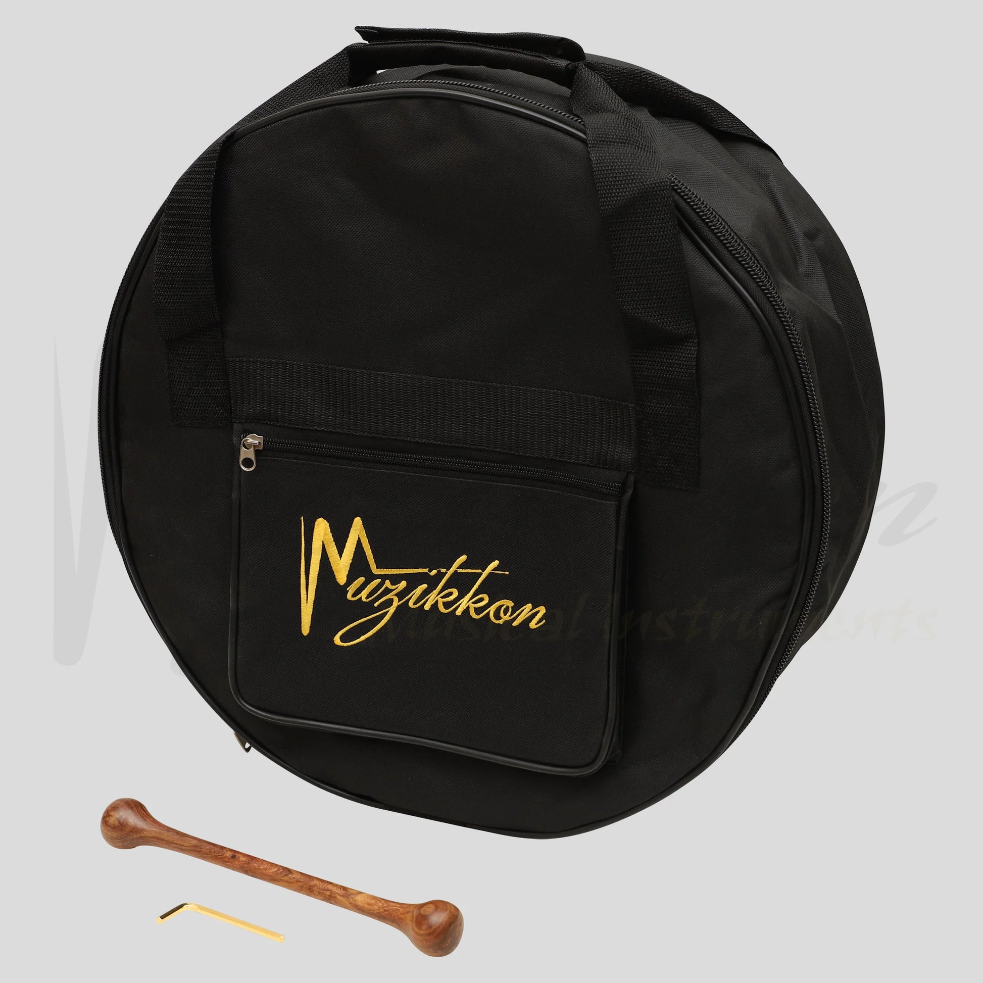Muzikkon 16’’X6’’ Heartland Tunable Irish Bodhran Drum Deep Rim with T-BAR & Taped Finish Deep Tune Celtic Irish