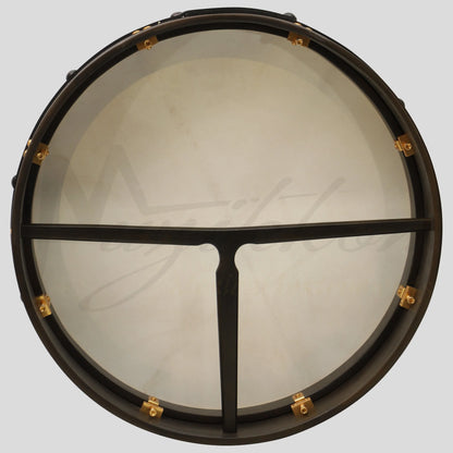Muzikkon 18’’X4’’ Heartland Tunable Irish Bodhran Drum with T-Bar & Taped Finish Deep Tune