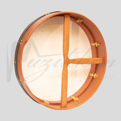 Muzikkon 18’’X4’’ Heartland Tunable Irish Bodhran Drum With T-Bar & Taped Finish Deep Tune