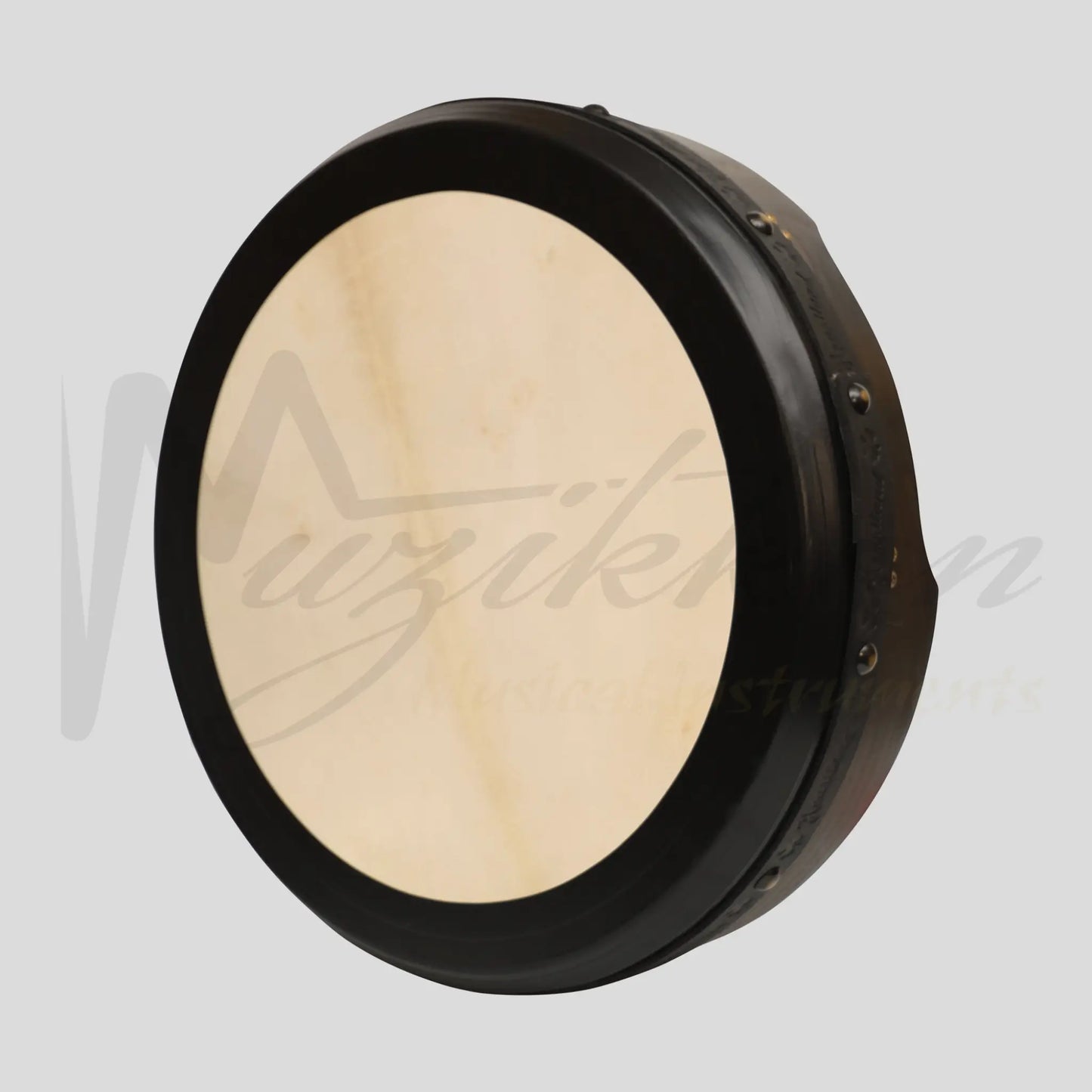 Muzikkon 18’’X4’’ Heartland Tunable Irish Bodhran Drum With T-Bar & Taped Finish Deep Tune Ebony