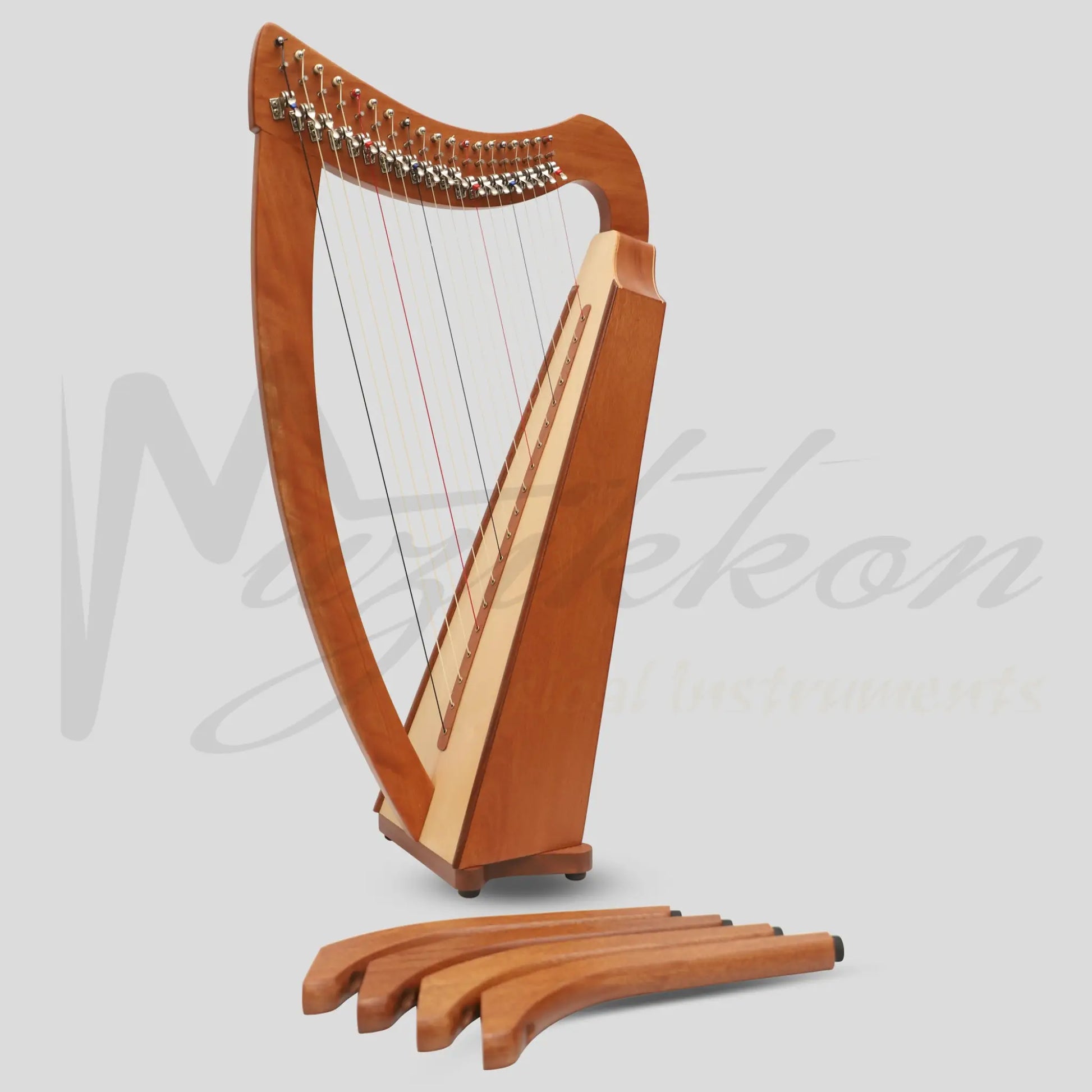 Muzikkon 19 String Trinity Cèilidh Harp Mahogany