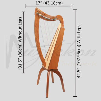 Muzikkon 19 String Trinity Cèilidh Harp Mahogany