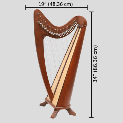 24 String Claddagh Harfe Rosenholz