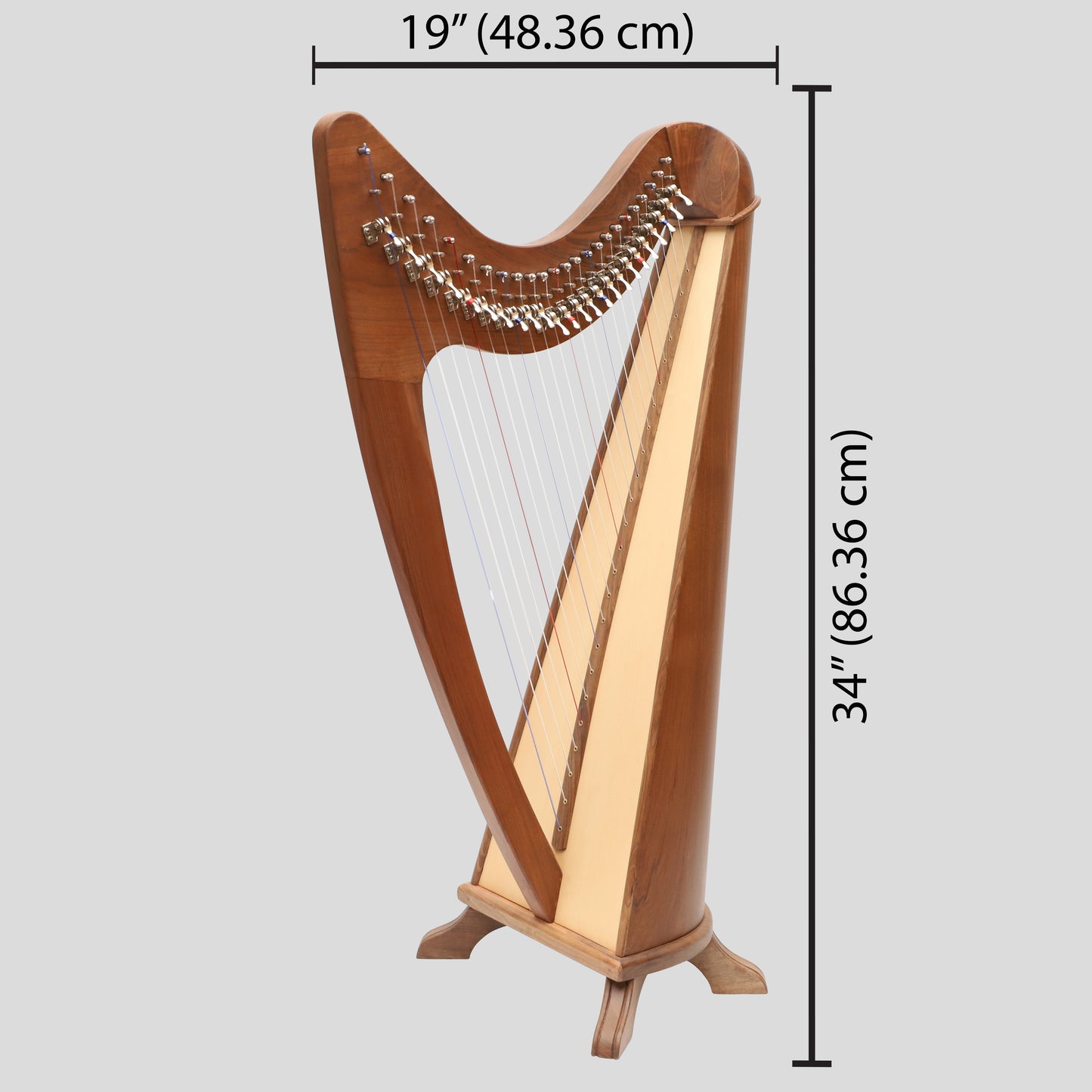 24 String Claddagh Harfe Walnuss