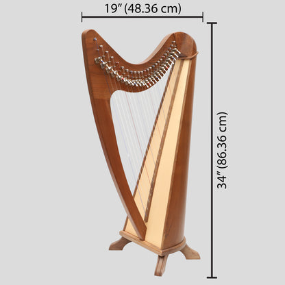 24 String Claddagh Harp Walnut