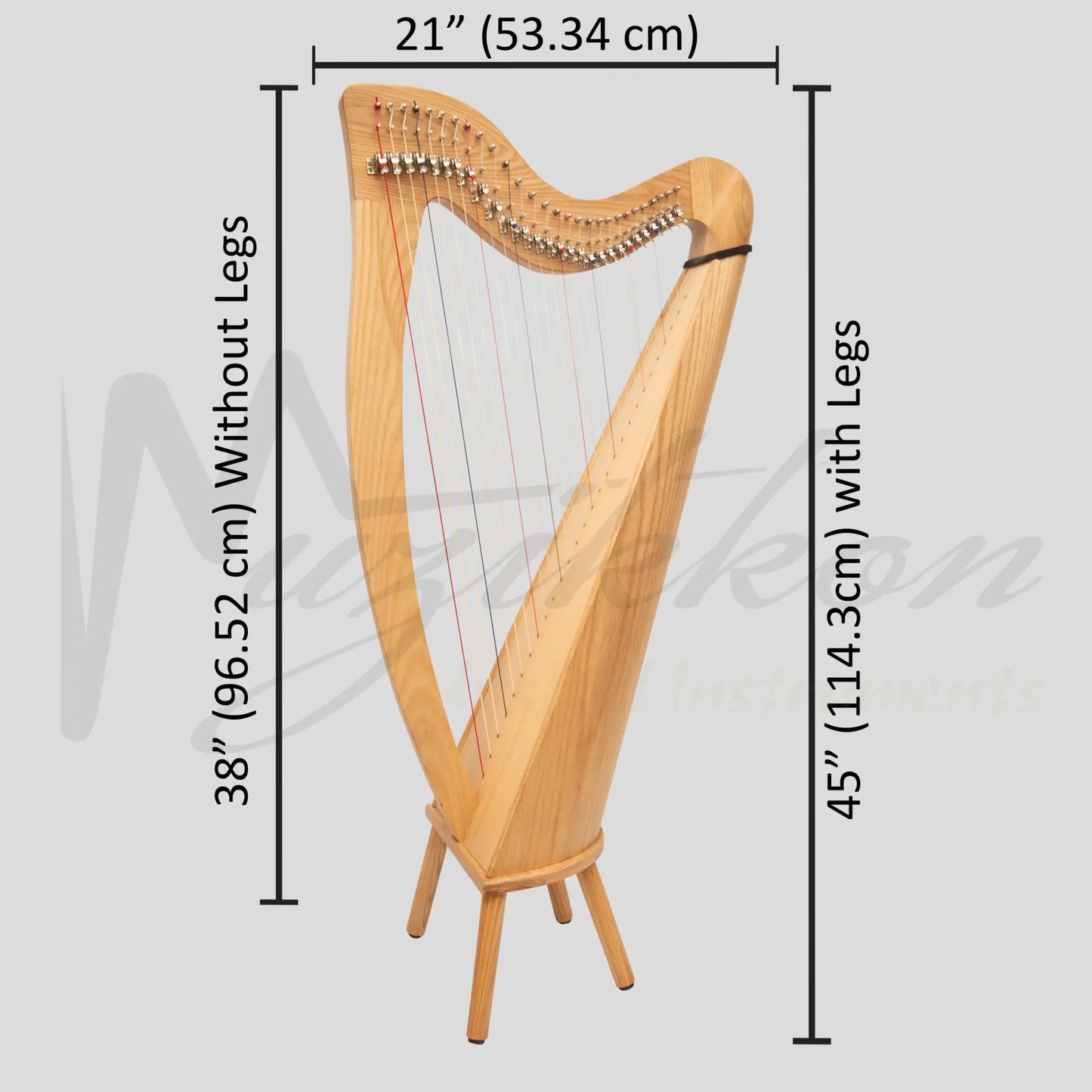 Muzikkon 28 String Claddagh Harp Ashwood