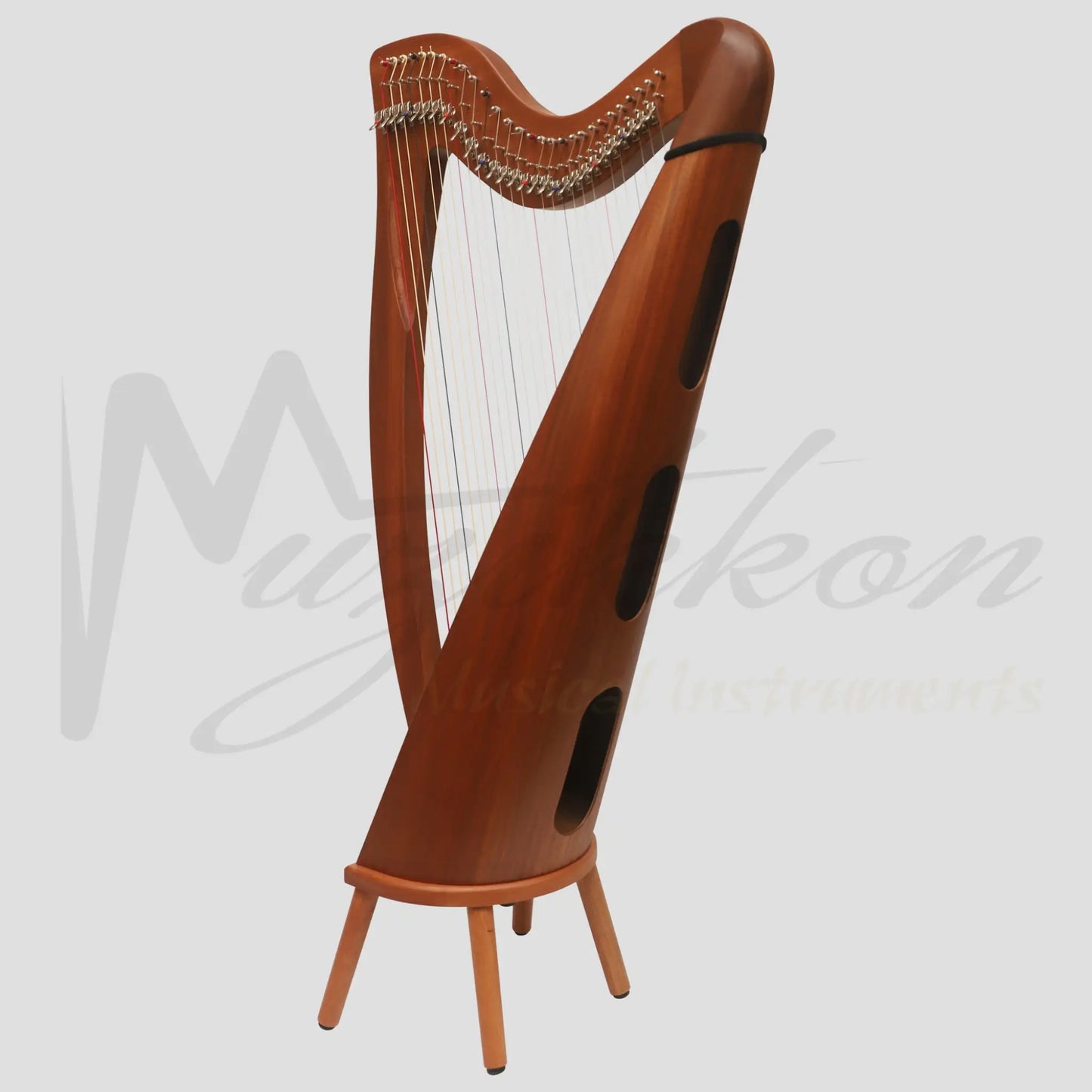 Muzikkon 28 String Claddagh Harp Mahogany