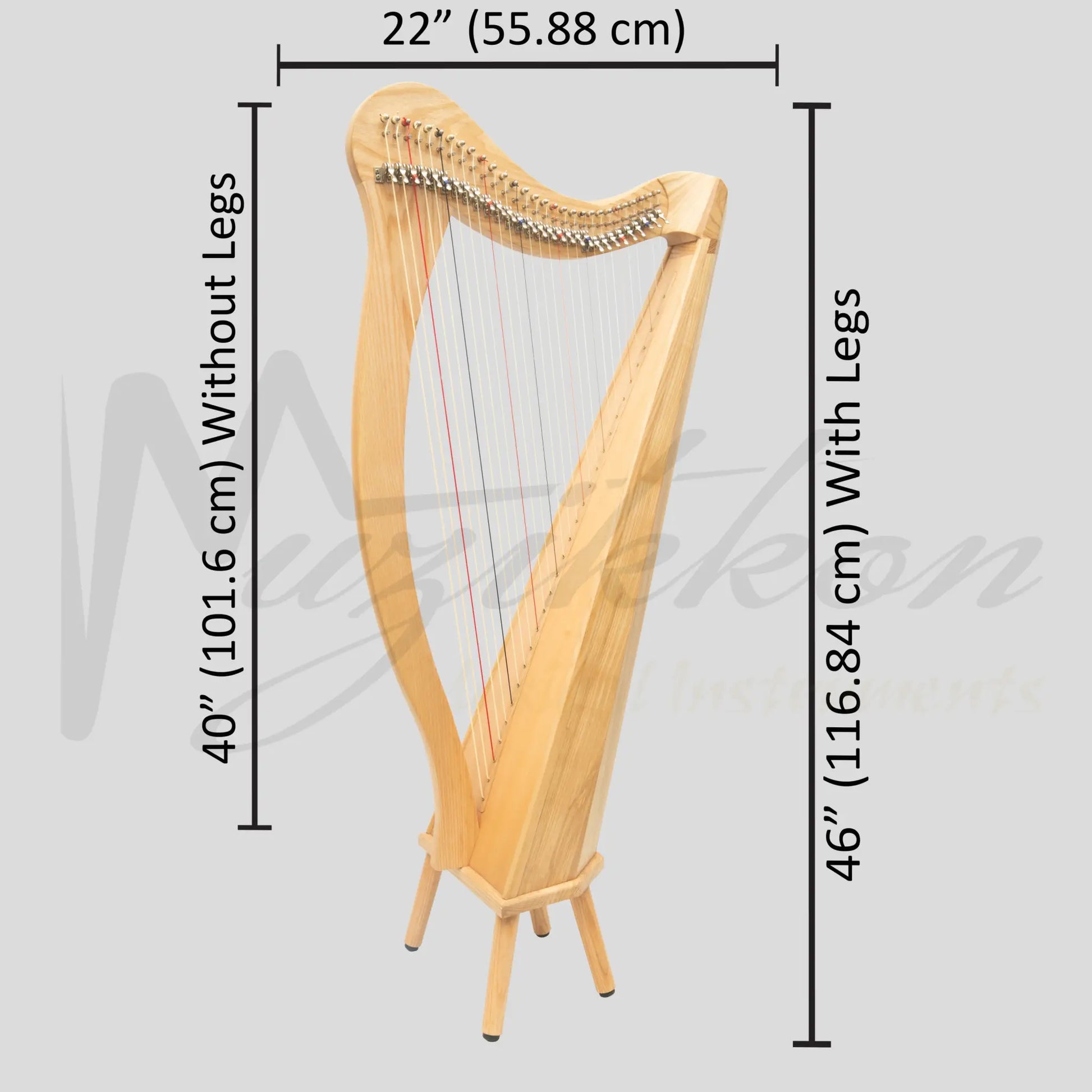 Muzikkon 29 String Ard Ri Harp Ashwood