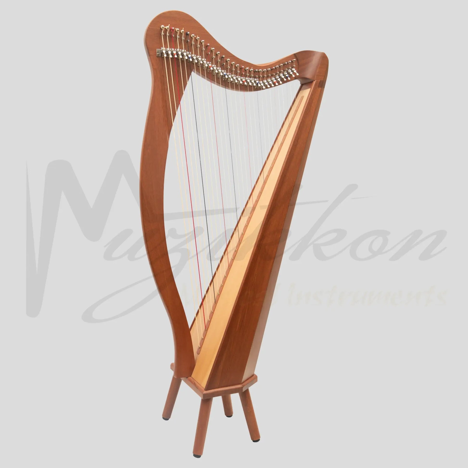 Muzikkon 29 String Ard Ri Harp Mahogany