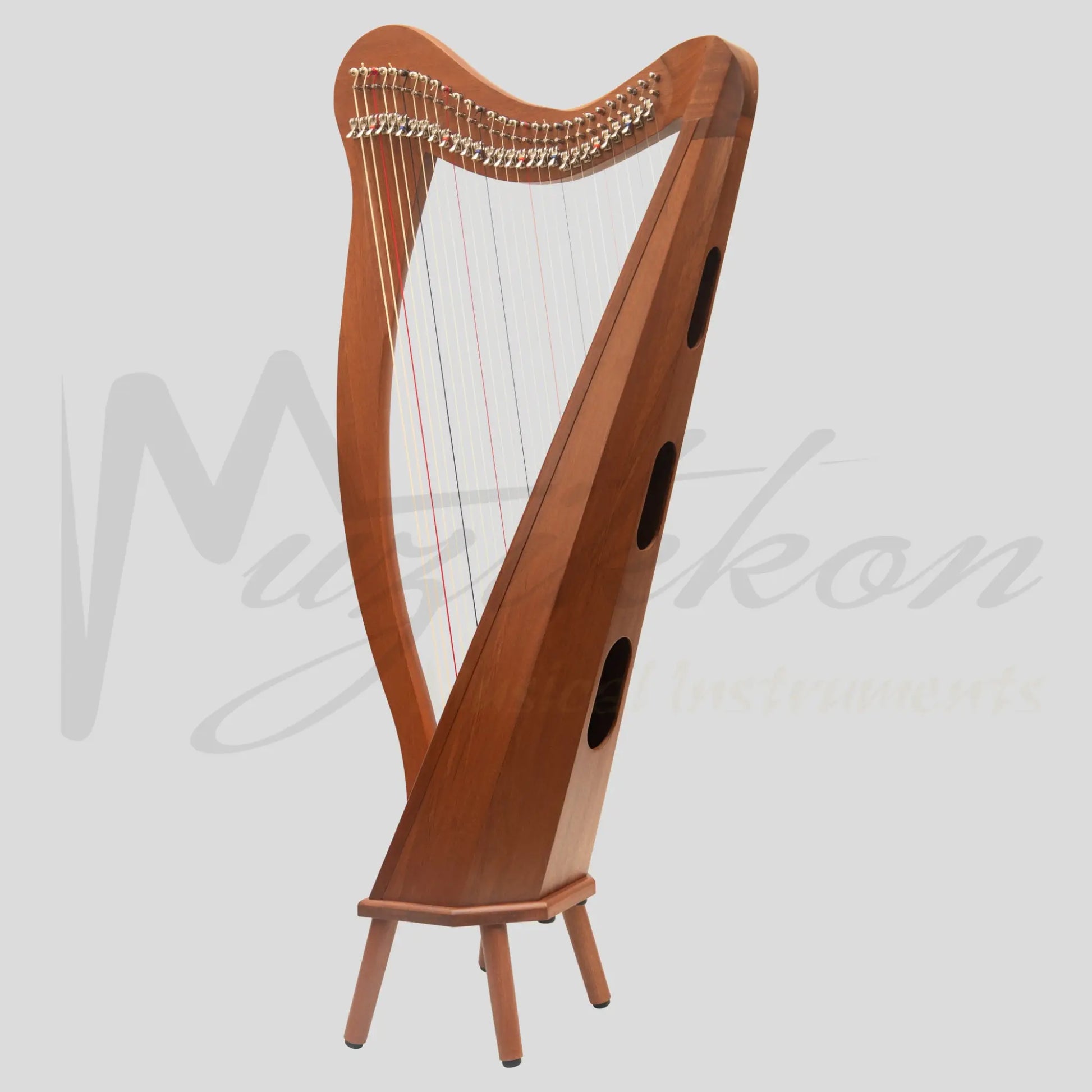 Muzikkon 29 String Ard Ri Harp Mahogany