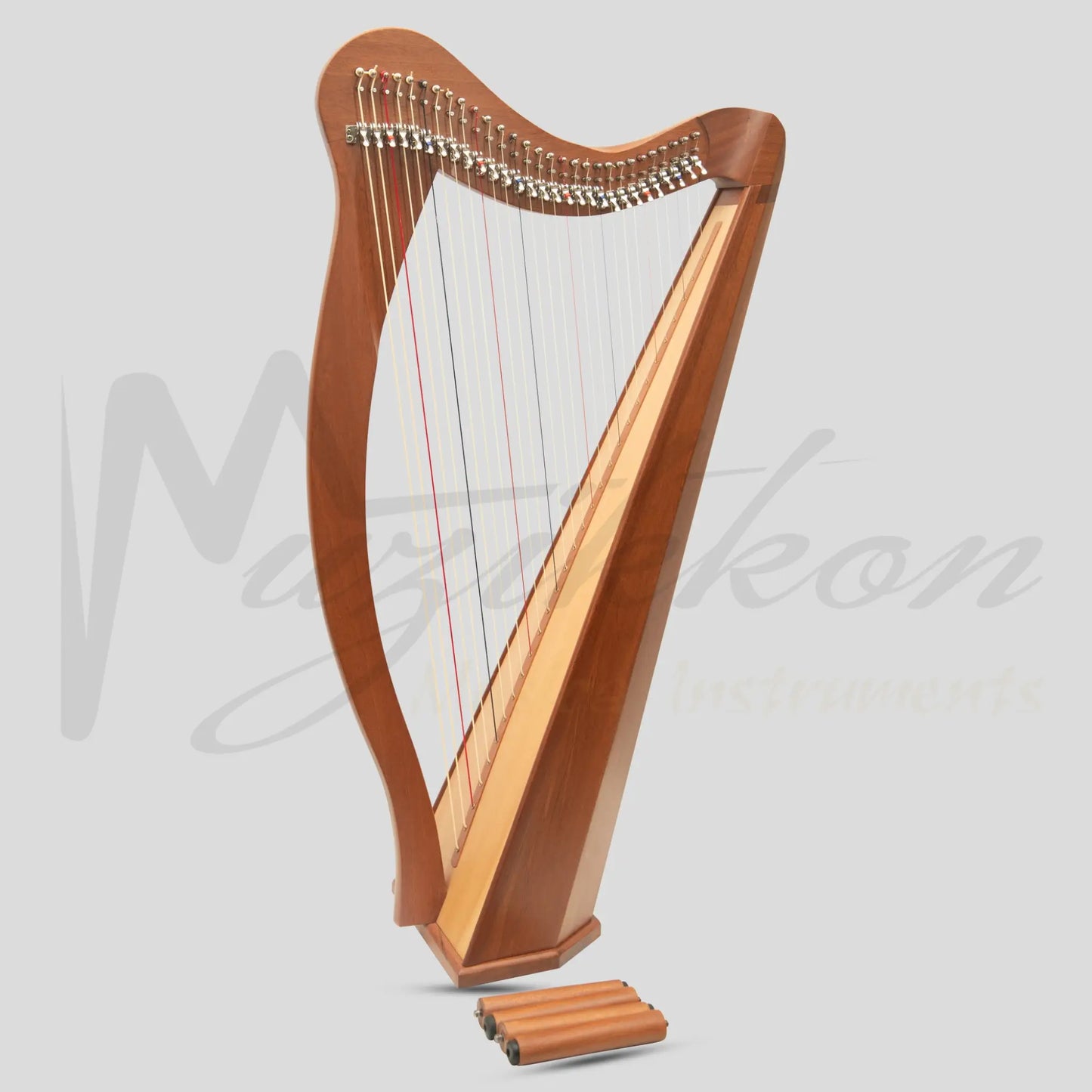 Muzikkon 29 String Ard Ri Harp Mahogany