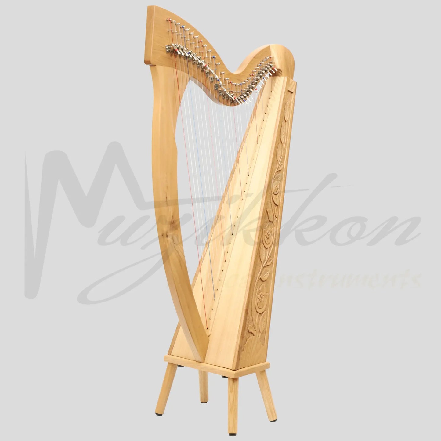 Muzikkon 29 Strings Trinity Harp Ashwood