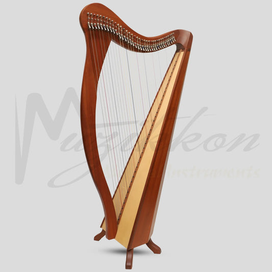 Muzikkon 36 String Ard Ri Harp Mahogany